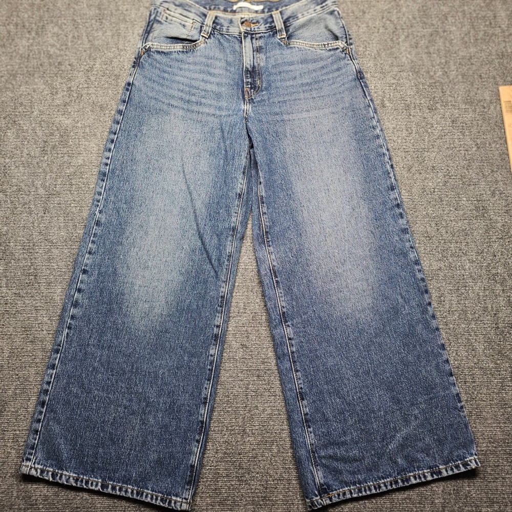Levis 94 Baggy Wide Leg Jeans Womens 30x31 Medium Wash Blue Denim A5929-0041